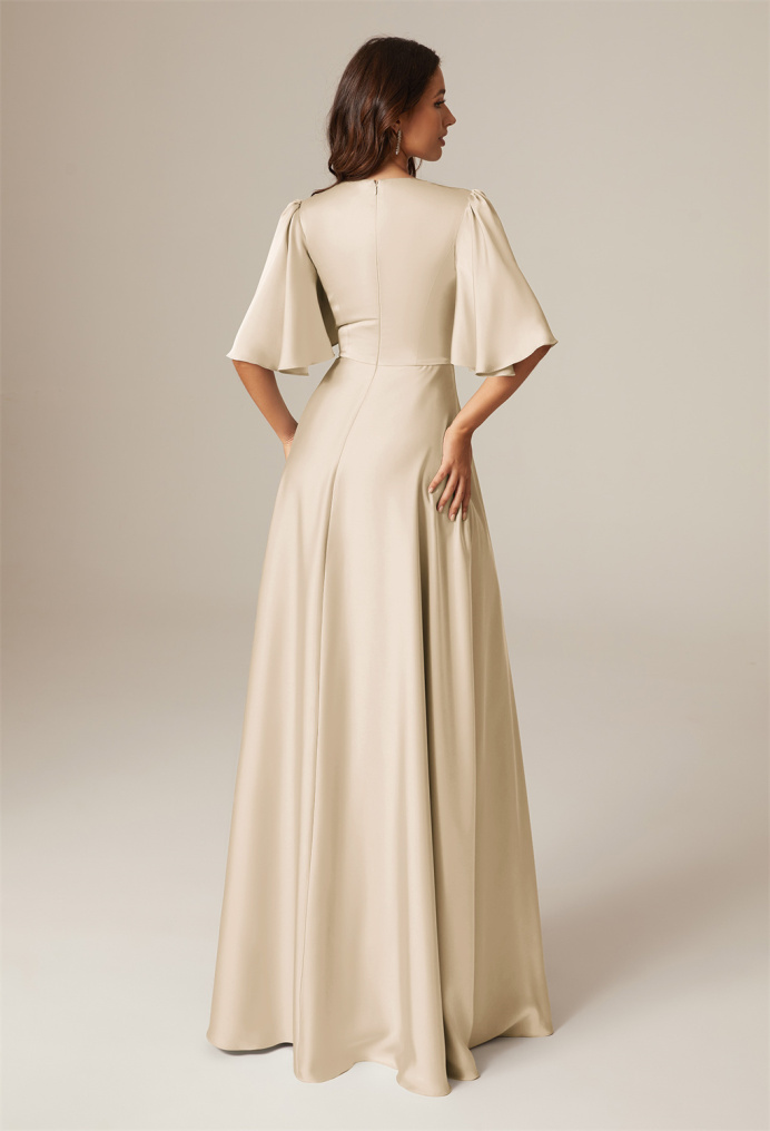 AW Elinore Champagne  Floral Bridesmaid Dresses